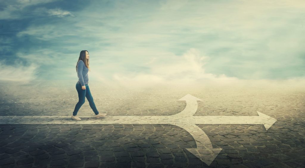 woman at a crossroad - 5 Thought Provoking Reflections for Women at a Career Crossroads who are Asking Themselves ‘What Next?’